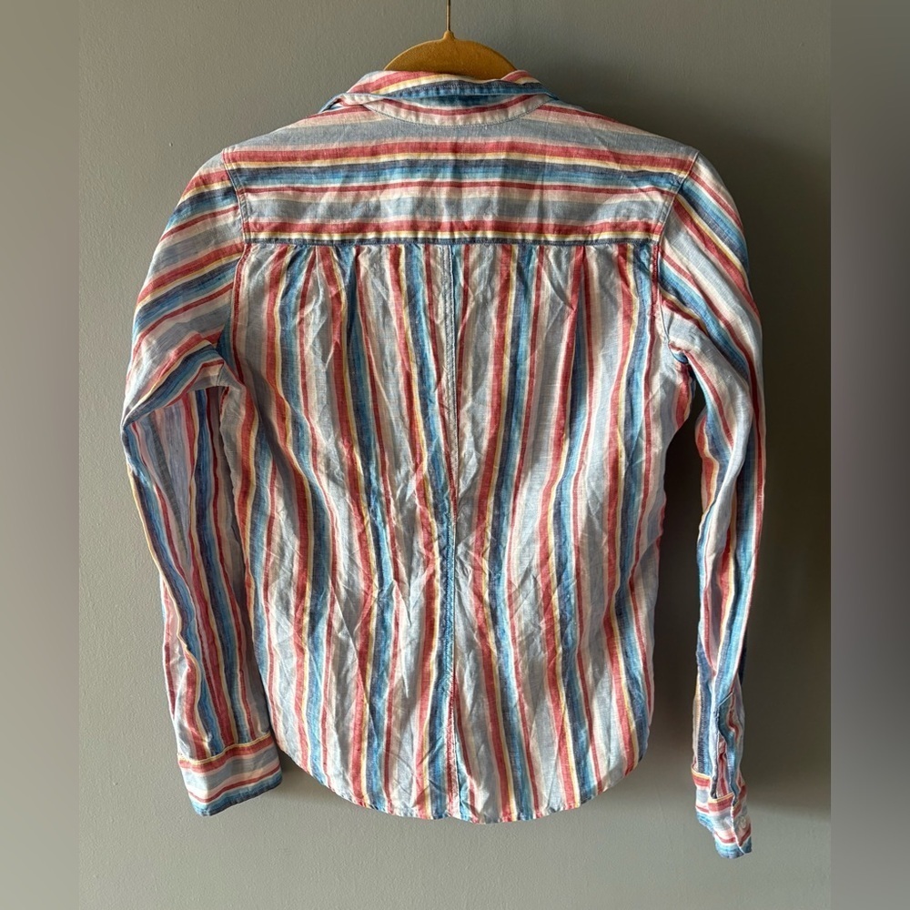 Frank & Eileen Multicolor Linen Striped Barry Shirt - XS - Picture 9 of 12